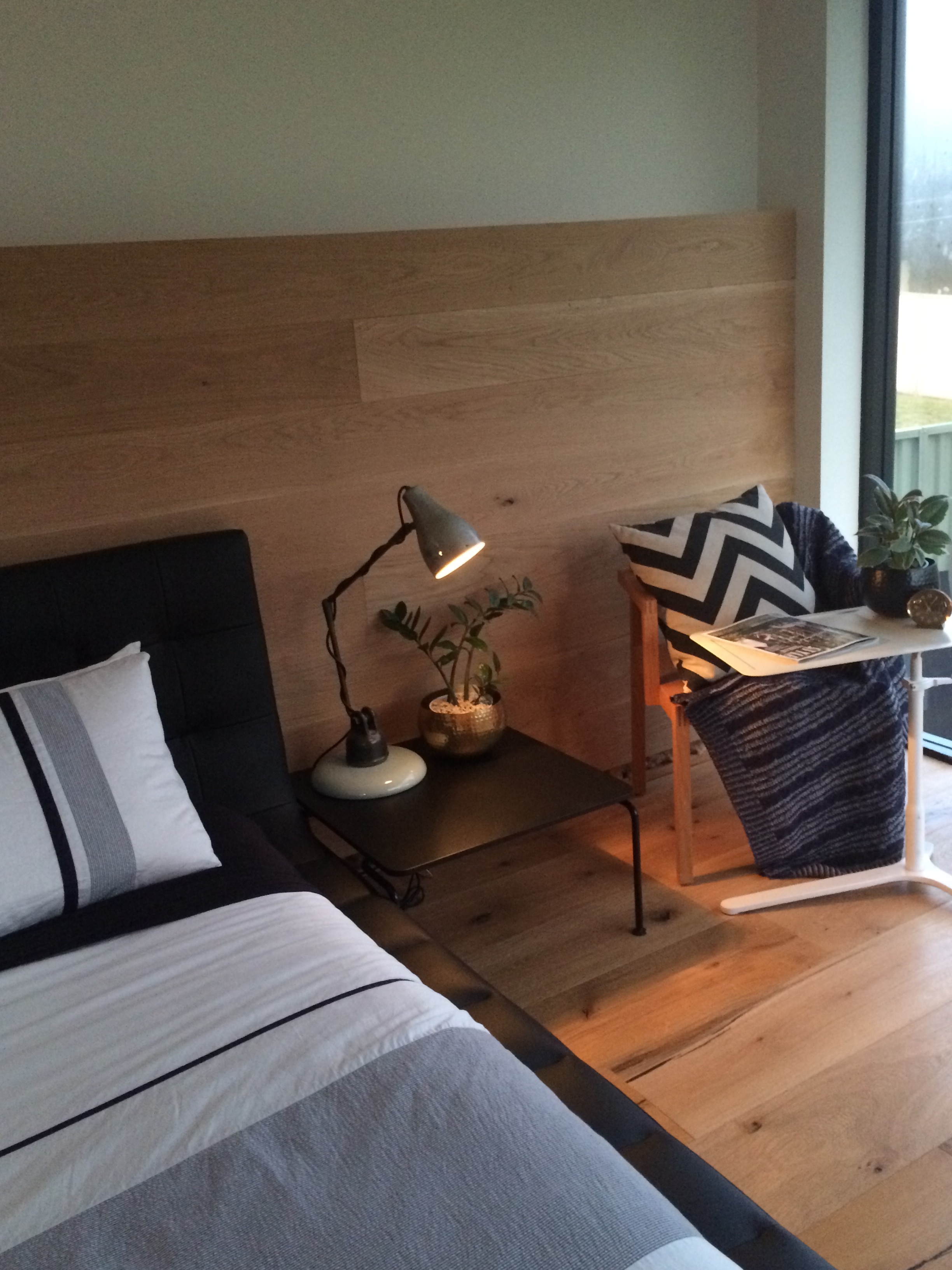k+v interior design densitone master bedroom timber styling blue